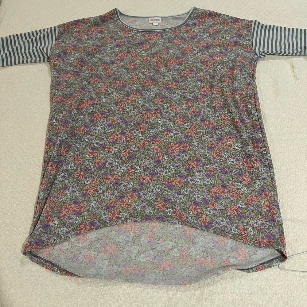 LuLaRoe Irma Pastel Floral Top Size Small